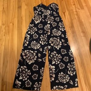 Band of Gypsies navy/floral bustier style jumpsuit, new, large
